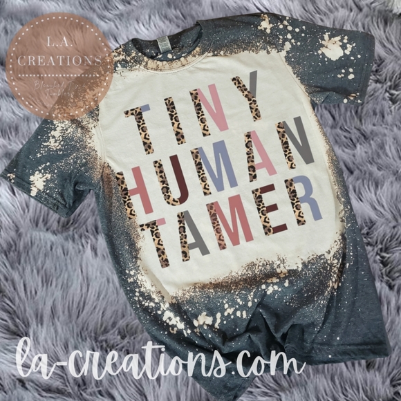 Tiny human tamer - Bleached Tee S-3x - Picture 1 of 1